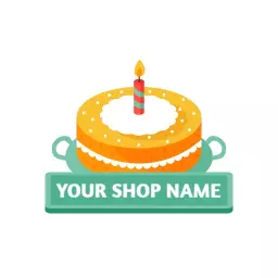 Delicious Orange-Frosted Cake Celebrating Special Occasions Logo Template