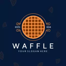 Delicious Orange Waffle Design Perfect for Culinary Ventures Logo Template