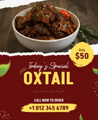 Delicious Oxtail Special Offer Flyer Template