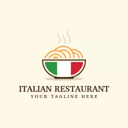 Delicious Pasta Dish Served in Bowl Representing Italian Restaurant Logo Template