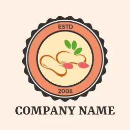 Delicious Peanut Product with Vibrant Green Leaves Logo Template