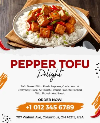 Delicious Pepper Tofu Food Offer Flyer Template