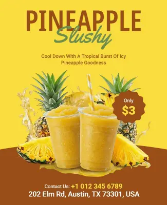 Delicious Pineapple Slushy Promotion Flyer Template