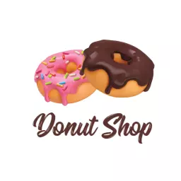 Delicious Pink and Chocolate Donuts for Your Shop Logo Template