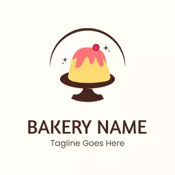 Delicious Pink and Yellow Cake Artistry for Bakery Logo Template