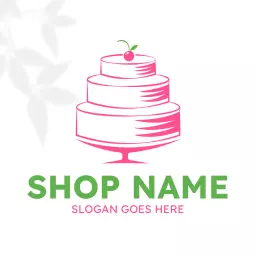 Delicious Pink Layered Cake Design for Bakery Logo Template