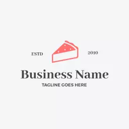 Delicious Pink Slice of Cake Celebrating Fresh Bakery Logo Template