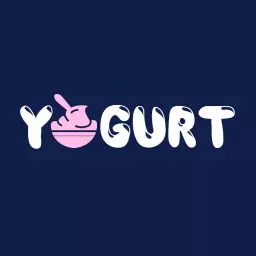 Delicious Pink Yogurt Design with Engaging Elements Logo Template
