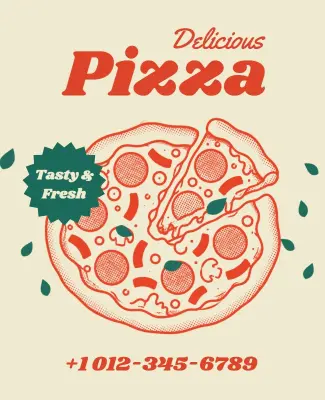 Delicious Pizza Restaurant Poster Template