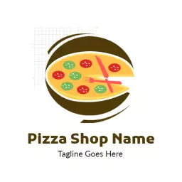 Delicious Pizza Slice with Colorful Toppings Pizza Logo Template