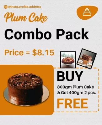 Delicious Plum Cake Combo Pack Offer Poster Template