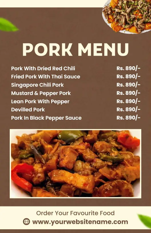 Delicious Pork Menu Template