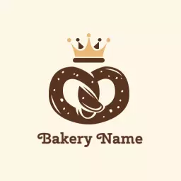 Delicious Pretzel Design Highlighting Artisan Bakery Logo Template