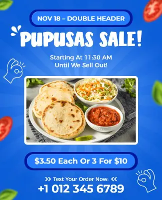 Delicious Pupusas Food Sale Flyer Template