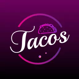 Delicious Purple and Pink Taco Themed Restaurant Logo Template