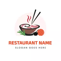 Delicious Ramen with Fresh Ingredients Highlights Japanese Logo Template