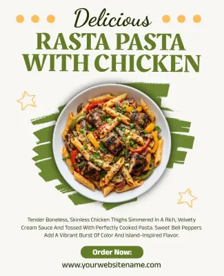 Delicious Rasta Pasta Chicken Promotion Flyer Template