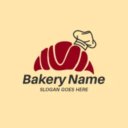 Delicious Red Croissant Design for Bakery Logo Template