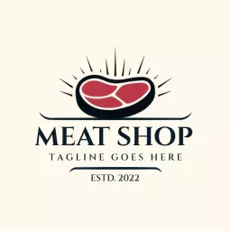 Delicious Red Meat Slice Symbolizing a Quality Meat Shop Logo Template