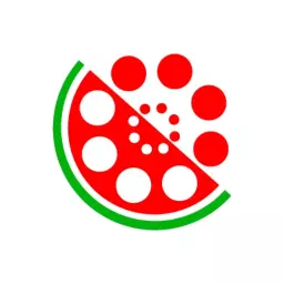 Delicious Red Watermelon Slice Inspired Entertainment Logo Template