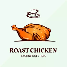 Delicious Roast Chicken with Flavorful Smoke Design Logo Template