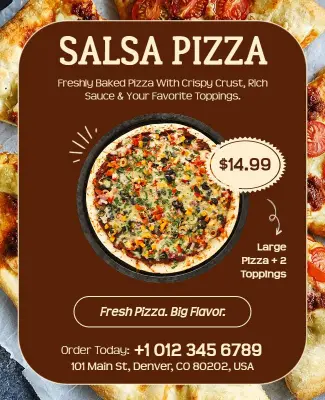 Delicious Salsa Pizza Advertising Flyer Template