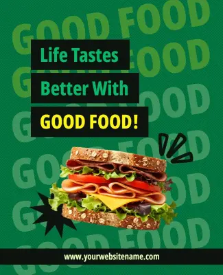 Delicious Sandwich Food Promotion Poster Template