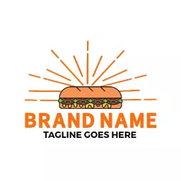Delicious Sandwich with Fresh Ingredients and Vibrant Colors Logo Template