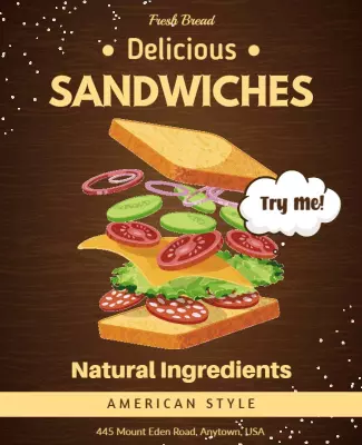 Delicious Sandwiches with Natural Ingredients Flyer Template