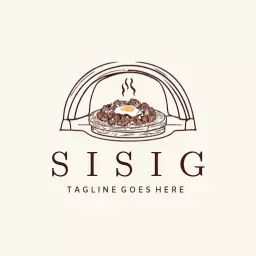 Delicious Sisig Dish Representing Authentic Filipino Food Logo Template