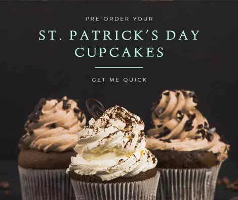 Delicious St. Patrick's Day Cupcakes Pre-Order Ad Template
