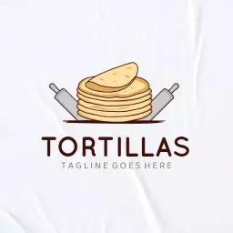 Delicious Stack of Fresh Tortillas Ready for Cooking Logo Template