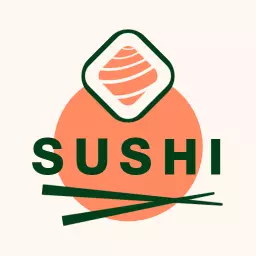 Delicious Sushi Dish Design Featuring Vibrant Orange Elements Logo Template
