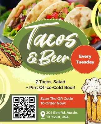 Delicious Taco and Beer Tuesday Special Offer Flyer Template