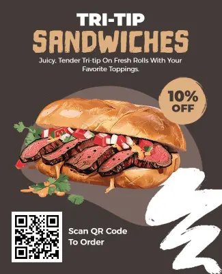 Delicious Tri-Tip Sandwich Special Offer Flyer Template Template