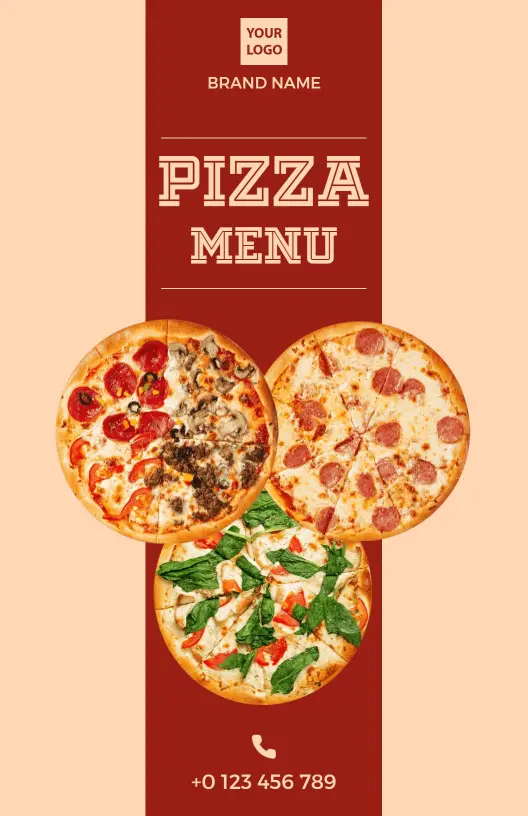 Delicious Variety of Gourmet and Classic Pizza Menu Template