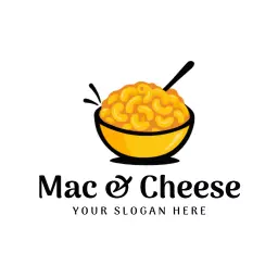 Delicious Yellow Bowl of Mac and Cheese Food Logo Template