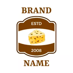 Delicious Yellow Cheese Design Showcasing Quality Products Logo Template