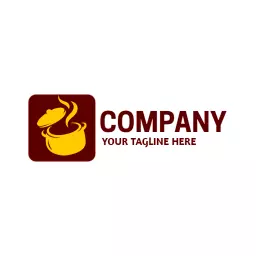 Delicious Yellow Cooking Pot with Steam for Culinary Logo Template