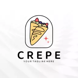 Deliciously Crafted Dessert Crepe Featuring Tasty Fillings Logo Template