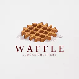 Deliciously Crafted Golden Brown Waffle Delight Logo Template