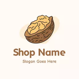 Deliciously Crafted Walnut Design for Nut Shop Logo Template