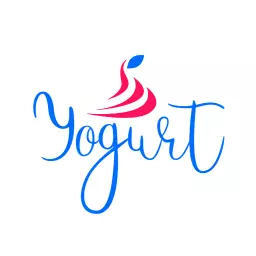 Deliciously Creamy Yogurt Swirl Design in Blue Logo Template