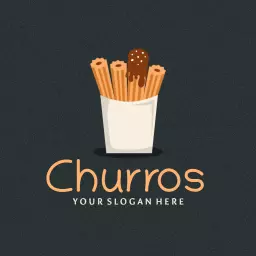 Deliciously Crispy Churros with Chocolate Dip Logo Template