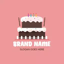 Deliciously Festive Cake with Candles and Sprinkles Logo Template