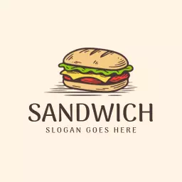 Deliciously Layered Classic Sandwich for Food Lovers Logo Template