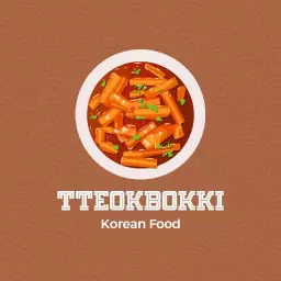 Deliciously Spicy Tteokbokki Showcasing Korean Food Logo Template