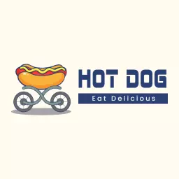 Deliciously Styled Hotdog on a Bicycle Representing Food Logo Template