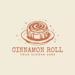 Deliciously Swirled Cinnamon Roll Design for Bakery Logo Template