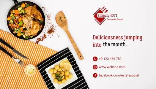 Deliciously Vibrant Restaurant Culinary Experience Business Card Template
